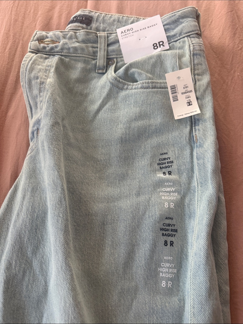 Aeropostale Pale Blue High-Rise Women's Jeans with Button Fly
